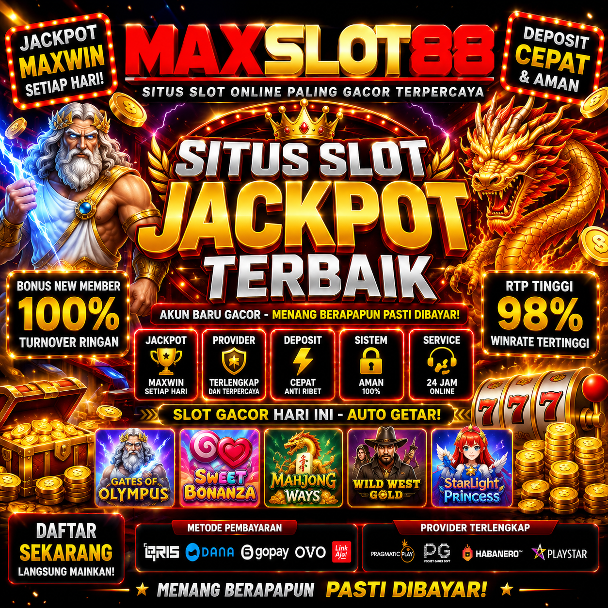 MAXSLOT88: Link Daftar Situs Slot Jackpot Terpercaya Agen Slot88 Maxwin Hari Ini